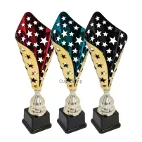 Золотой с красным спортивный кубок наградной K658C, Цвет: золото/красный, Высота кубка, см.: 40