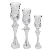 Кубок из стекла K130, Цвет: серебро, Высота кубка, см.: 34.5, Диаметр чаши, мм.: 80