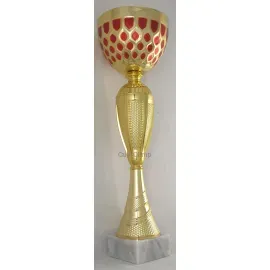 Кубок K800, Цвет: золото/красный, Высота кубка, см.: 28, Диаметр чаши, мм.: 80