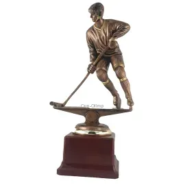 Фигурка хоккей RF2301, Цвет пластиковых статуэток: золото, Высота литой статуэтки: 24, Материал: пластик, Высота статуэтки, см.: 24