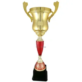 Кубок наградной K823, Цвет: золото/красный, Высота кубка, см.: 37, Диаметр чаши, мм.: 100