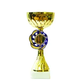 Кубок наградной K662, Цвет: золото/синий, Высота кубка, см.: 18.5, Диаметр чаши, мм.: 80