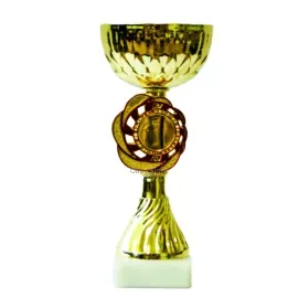 кубок металлический К661, Цвет: золото/красный, Высота кубка, см.: 22.5, Диаметр чаши, мм.: 100