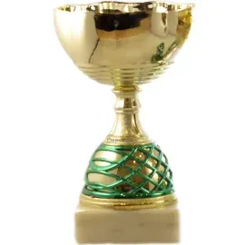 кубок спортивный К544, Цвет: золото/зеленый, Высота кубка, см.: 19.5, Диаметр чаши, мм.: 120