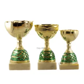 кубок спортивный К544, Цвет: золото/зеленый, Высота кубка, см.: 15.5, Диаметр чаши, мм.: 80