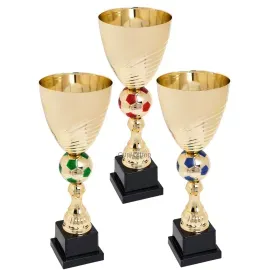Кубок футбольный, Цвет: золото/красный, Высота кубка, см.: 45.5, Диаметр чаши, мм.: 160