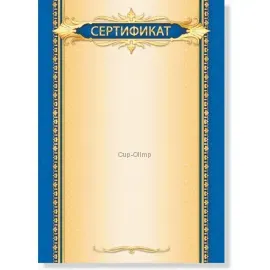 Грамота за 1 место по футболу сертификат 675 в интернет-магазине kubki-olimp.ru и cup-olimp.ru Фото 0