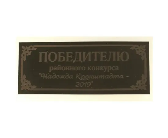 Изготовление латунных табличек с гравировкой на постаменты в интернет-магазине kubki-olimp.ru и cup-olimp.ru Фото 0