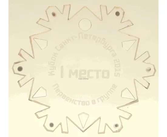 Изготовление медаль из прозрачного акрила снежинка с гравировкой в интернет-магазине kubki-olimp.ru и cup-olimp.ru Фото 0
