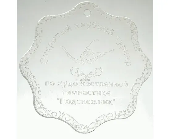 Эксклюзивная медаль из прозрачного акрила фигурная с гравировкой в интернет-магазине kubki-olimp.ru и cup-olimp.ru Фото 0