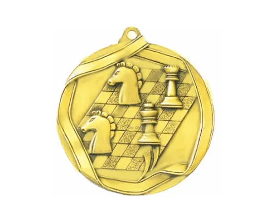 Шахматная медаль, Цвет медали: золото, Диаметр медали, мм.: 60