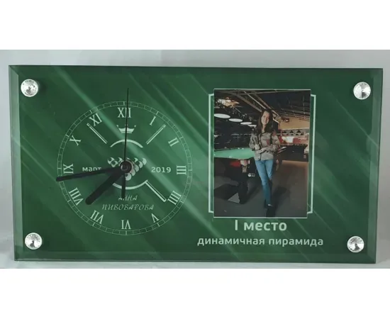 Призы из стекла часы стеклянные зеркальные 123025 в интернет-магазине kubki-olimp.ru и cup-olimp.ru Фото 0