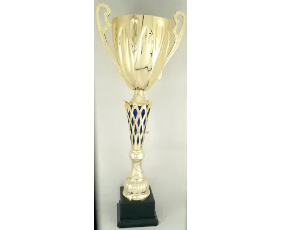Кубок бюджетный K111, Цвет: золото/синий, Высота кубка, см.: 48.5, Диаметр чаши, мм.: 140