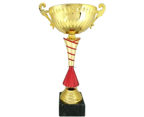 Кубок 4067F (6), Цвет: золото/красный, Высота кубка, см.: 25.5, Диаметр чаши, мм.: 100