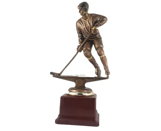 Фигурка хоккей RF2301, Цвет пластиковых статуэток: золото, Высота литой статуэтки: 24, Материал: пластик, Высота статуэтки, см.: 24