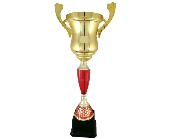 Кубок наградной K823, Цвет: золото/красный, Высота кубка, см.: 37, Диаметр чаши, мм.: 100