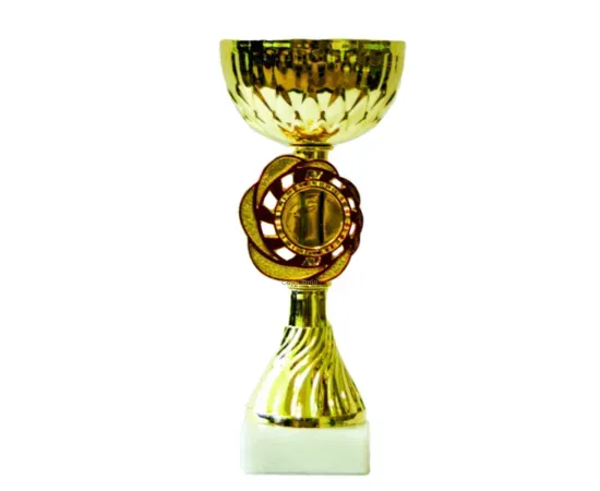 кубок металлический К661, Цвет: золото/красный, Высота кубка, см.: 22.5, Диаметр чаши, мм.: 100