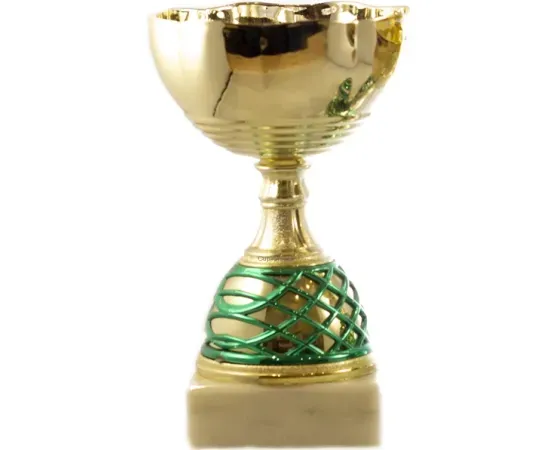 Спортивный кубок К544, Цвет: золото/зеленый, Высота кубка, см.: 15.5, Диаметр чаши, мм.: 80, изображение 2