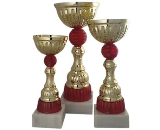 кубок K210 С (3), Цвет: золото/красный, Высота кубка, см.: 20, Диаметр чаши, мм.: 80