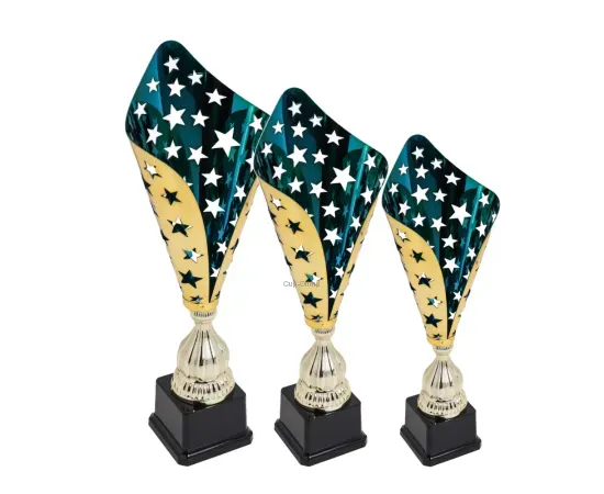 Золотой с красным спортивный кубок наградной K658C, Цвет: золото/синий, Высота кубка, см.: 40, изображение 2